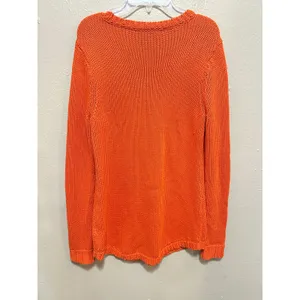 Lauren‎ Ralph Lauren Orange Acrylic Knit Long Sleeve Sweater Top Women's M thumbnail 3