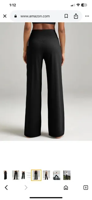 ESOFT Wide Leg Pants High-Waisted Yoga Work Dress Pants Pockets XL NWOT thumbnail 2
