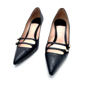 Gucci Aneta Black Button Detail Stiletto Pumps Pointed Toe Size EU 41 thumbnail 12