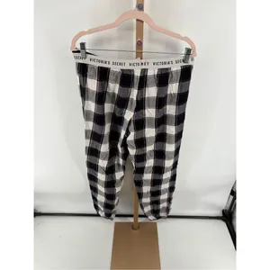 Victoria's Secret Sparkle Pajama Pants Plaid Black Pink Size S thumbnail 5