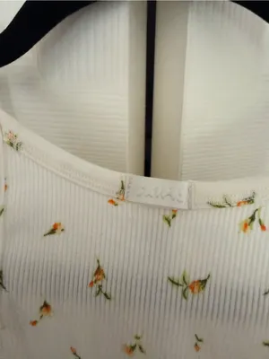 NWT Skims Cotton Rib Cami Marigold Rosebud Print White Crop Size Small thumbnail 9