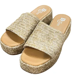 Seychelles Driftwood Raffia Platform Slide Sandals Size 8 EUC thumbnail 1