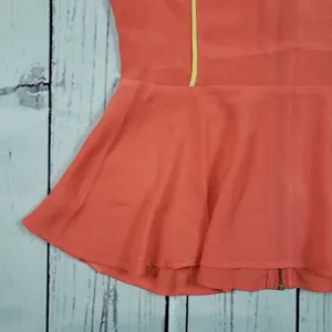 Romeo + Juliet Couture Orange Sleeveless Zippered Peplum Top Women's Size XS thumbnail 2