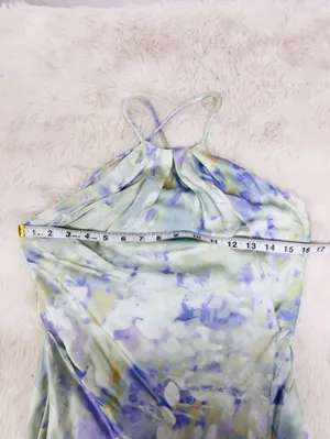 ASTR the Label Elynor Watercolor Halter Maxi Dress Medium Pastel Wedding Guest thumbnail 12