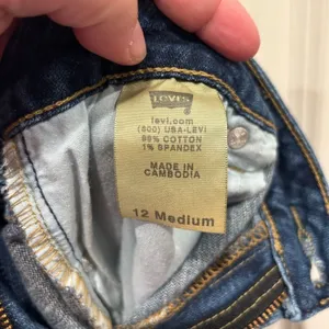 Levis 545 Low Boot Cut Jeans Womens 12 Medium Dark Wash Blue Stretch Denim Y2K‎ thumbnail 8