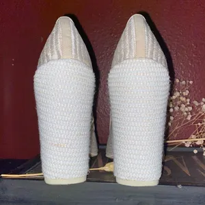 ALDO X OSTWALD HELGASON ZOWIE White Lace Bridal Block Heels Size 7.5 thumbnail 6