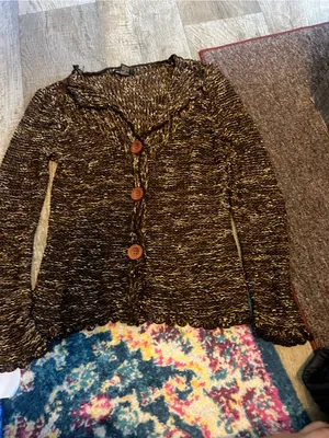 Bcbg maxarzia Women’s Brown Marled Button-Front Sweater thumbnail 2