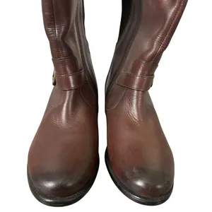 EUC‎ Clarks Tall Brown Leather Riding Boots Size 8.5 Equestrian Chic thumbnail 4
