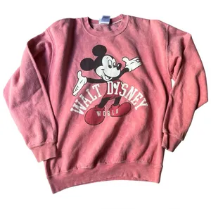 Disney Coral Pink Mickey Graphic Crewneck Sweatshirt thumbnail 1