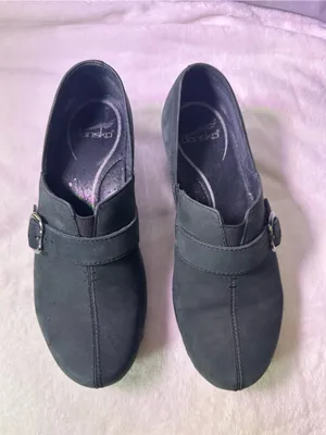 Dansko Black Buckle Clog Flats thumbnail 3