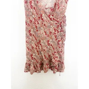 Free People All My Love Pink Multi Floral Print Wrap Slip Dress Size Large thumbnail 11