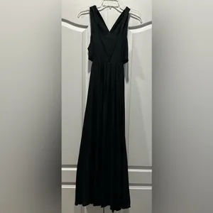 NWT Anthropologie Black‎ Side Cut Out Maxi Dress Medium thumbnail 2