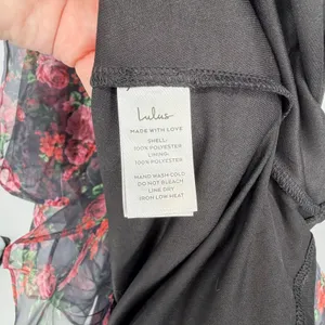 Lulus Black Floral Tiered Ruffle‎ Maxi Dress Sleeveless V-Neck Small NWT thumbnail 9
