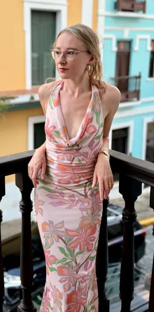 Tropical halter dress  thumbnail 1