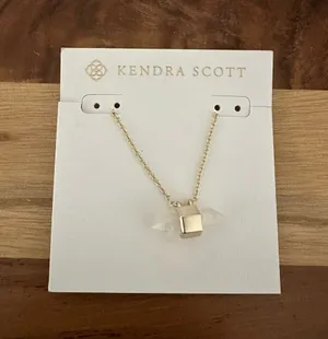 NWT Kendra Scott Jamie Gold Tone Crystal Necklace thumbnail 1