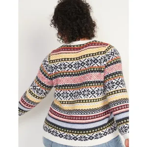 Old Navy Fair Isle Chunky Knit Sweater & Scarf White Multicolor‎ XXL thumbnail 6