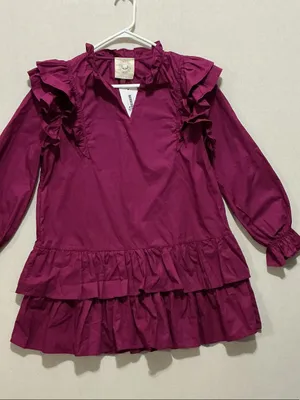 Fantastic Fawn Ruffle Tiered Mini Dress - Magenta thumbnail 1