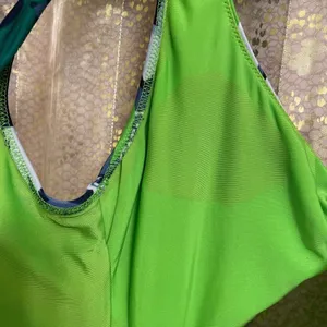 Aerie Green Blue Tropical‎ Floral Knot Front Cutout One Piece Swimsuit Medium thumbnail 5