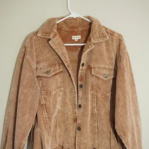 POL Size Medium Brown Corduroy Jacket Distressed Boho Casual Fall Cropped Casual thumbnail 2