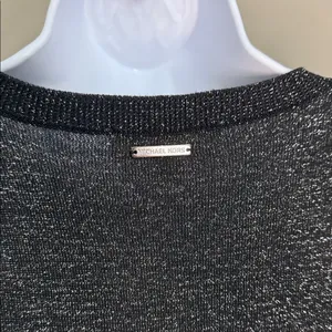 Michael Kors Metallic Sweater Dress S Black‎ Shimmer Dark Academia thumbnail 5