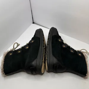 Sorel Explorer Joan Suede Winter Boots Womens Size 10 Black Faux Fur Waterproof thumbnail 6