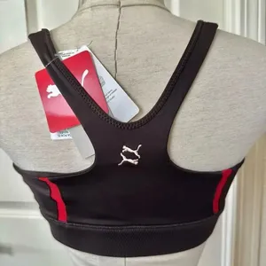 Puma Exhale black red stripe sports bra thumbnail 3