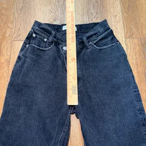 Abercrombie & Fitch Curve Love The Dad High Rise Jeans 25/0L Black Grunge Faded thumbnail 5