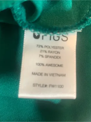 FIGS Women's Teal V-Neck Medical Scrub Top Green Sz XS thumbnail 6