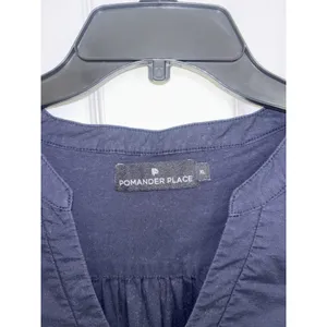 Pomander Place Tuckernuck Navy Crepe Kenzo Tiered Mini Dress XL Minimal Cottage thumbnail 3