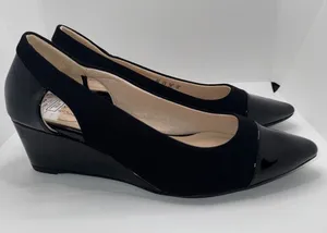 LifeStride MINA Wedge Heels Women’s 6 Vegan Patent & Matte Black thumbnail 1