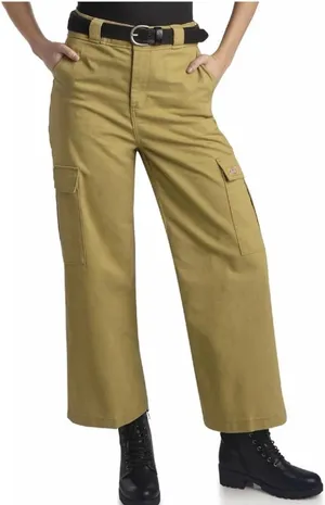 NWT Dickies Wide Leg Cropped Cargo Pants 4 thumbnail 1
