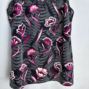 Daniel Rainn Anthropologie Floral Eyelet Cami Tank Top Black Pink Size Small S thumbnail 4