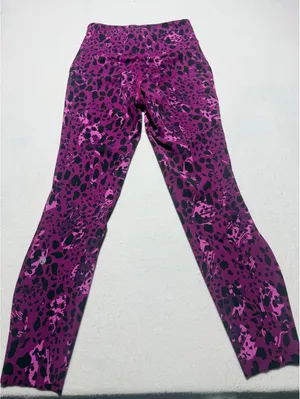 Lululemon Purple Leopard Print Leggings Size 4 thumbnail 5