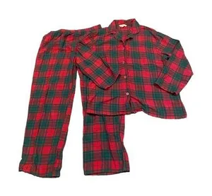 Womans Leveret‎ Christmas Plaid 2 piece Pajama Set XXL Cotton thumbnail 1