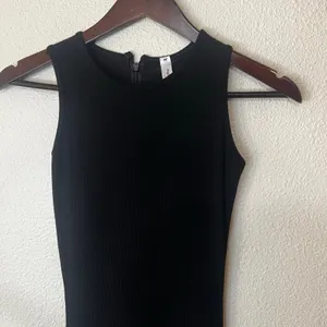 Popilush Black Ribbed Sleeveless Bodycon Maxi Dress Shapewear SMALL Crew Neck thumbnail 4