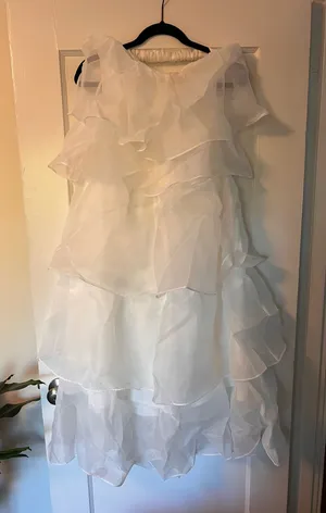 Selfie Leslie Ruffle Dress White thumbnail 1