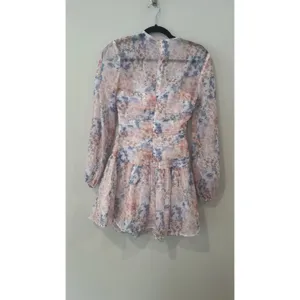 REVOLVE Atoir Floral Mini Ruffled Dress in Pink and Blue Size US 2-3077 thumbnail 7