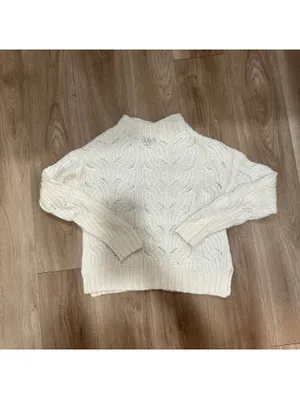 J.Crew Ivory Cable Knit Roll Neck Preppy Sweater Women’s S Cozy Cottagecore thumbnail 2