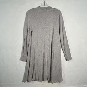 Lou & Grey Womens Heather Grey‎ Mock Neck Long Sleeve Swing Dress Medium thumbnail 2