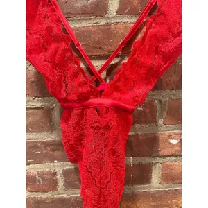 Victorias Secret sexy Lace Teddy Lingerie Red M thumbnail 3