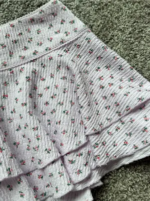 Dolls Kill Lilac Mini Skirt with Tiny Rose Print thumbnail 3
