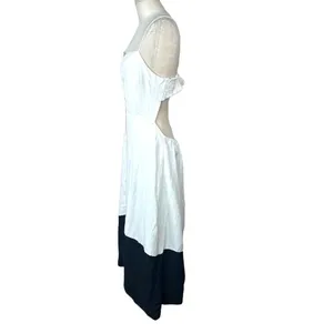 Anthropologie Maeve Colorblocked Contrast Midi Dress White Black‎ Size US XL thumbnail 8