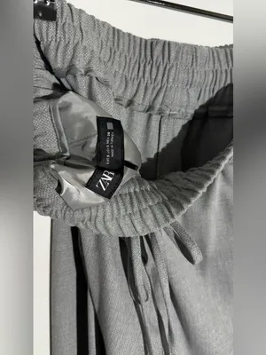 Zara Light Gray Elastic Waist Drawstring Pants thumbnail 14