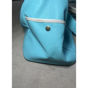 Nicole Miller Tote Bag Womens Large Turquoise PVC Shoulder Travel Zip Studded thumbnail 6