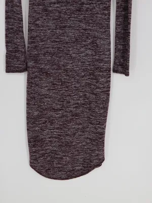 Wilfred Free Aritzia Dress Medoum Burgundy Marled Long Sleeve Scoop Neck Stretch thumbnail 11