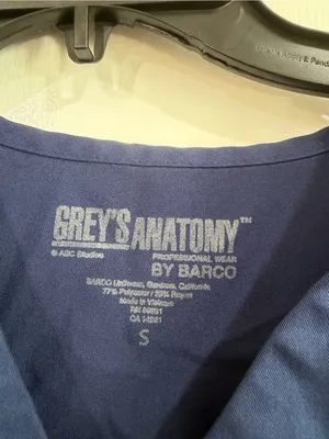 Grey's Anatomy Navy Medical Scrub Top by Barco thumbnail 2