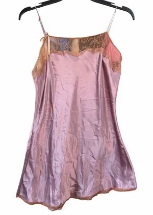 Vintage Victoria Secret Lace Mini Dress Size Medium Satin Like‎ Purple thumbnail 1