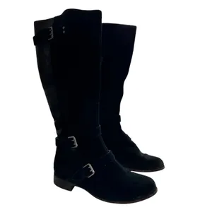 Ugg Cyndee knee high boots 9.5 Black Leather Buckle Sheepskin Shearling thumbnail 11