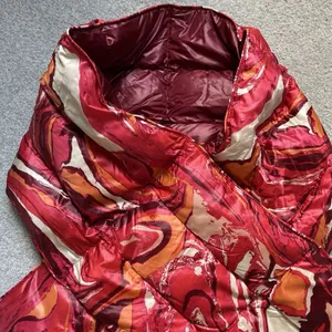 Free People Movement Down Fill Puffer Cowl Neck Scarf Pink Orange One Size thumbnail 3