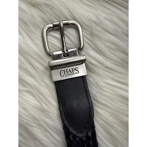 Chaps Black  Leather Belt with Silver Buckle thumbnail 1